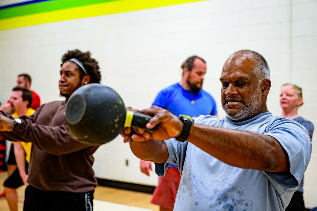 Sam Kowalski, Kettlebell Instructor, coaching at Forge Fitness